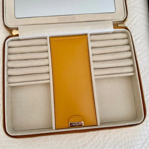 Wolf Designs Maria Large Zip Case in Mustard - Picture 3 of 13